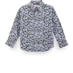 U.S. Polo Assn. Kids Blue Printed Full Sleeves Shirt-picture-17