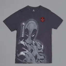 Free Authority Deadpool Printed Regular Fit Tshirt For Men image 4
