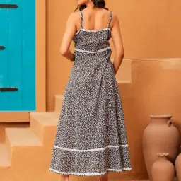 The Kaftan Company Black Floral Dress image 2