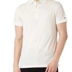 Tommy Hilfiger Ivory Cotton Slim Fit Polo T-Shirt-picture-42