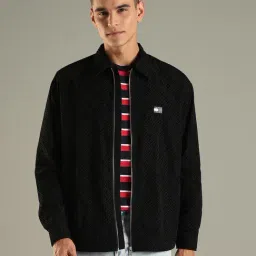 Tommy Hilfiger Black Comfort Fit Texture Jacket-image-56