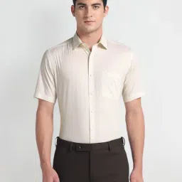 Arrow Light Beige Cotton Regular Fit Printed Shirt-picture-20
