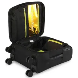 CALVIN KLEIN Black 8 Wheels Small Soft Cabin Trolley Bag 40cm image 5