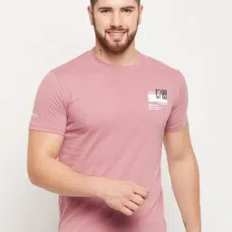 Cantabil Pink Cotton Regular Fit Printed T-Shirt-picture-39