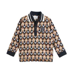 BLUE GIRAFFE Boys Multi Printed Polo Neck T-Shirt-image-33