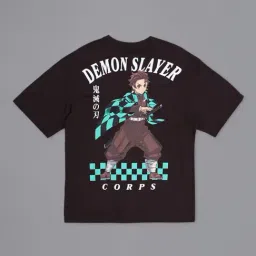 Free Authority Demon Slayer Printed Oversized Tshirt For Men image 5