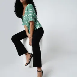 Vero Moda Black Cotton Bootcut High Rise Jeans-image-37