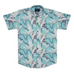 Cavio Kids Blue Printed Shirt-picture-39