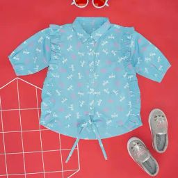 YU by Pantaloons Kids Blue Cotton Printed Top-image-101