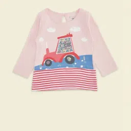 Pantaloons Baby Pink Cotton Printed Full Sleeves T-Shirt-picture-23