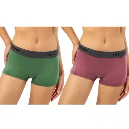 Freecultr Green & Pink Plain Boy-Shorts Panties - Pack Of 2-picture-11