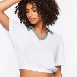 Forever 21 White Shirt Collar Crop Top-picture-26