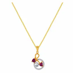 P.C. Chandra Jewellers 14k Yellow Gold Swirl Gem Pendant-picture-44