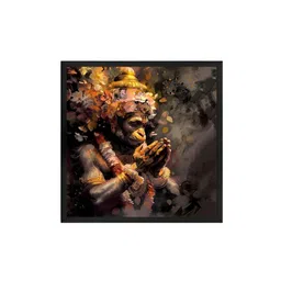 999Store Brown & Black Lord Hanuman Printed Canvas Wall Art image 5