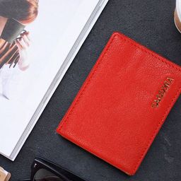 Sassora Unisex Red Leather Card Holder-picture-15