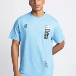 Lee Blue Comfort Fit Graphic Print Crew T-Shirt-image-4