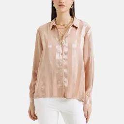 Kazo Beige Striped Shirt-picture-30