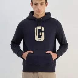 Gant Men Navy Blue Solid Hoodie Sweatshirt-image-92