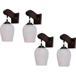 1ST TIME Grey & Brown Textured Wood Contemporary Wall Lamp-image-2