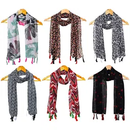 StoleVilla Women Pack Of 6 Printed Scarf-picture-42