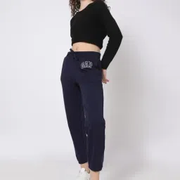 GAP Navy Blue Cotton Solid Joggers image 4
