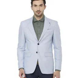 Louis Philippe Blue Slim Fit Cotton Blazer-picture-17