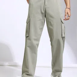 HIGHLANDER Men Mid-Rise Straight Fit Cargos Trousers-picture-37