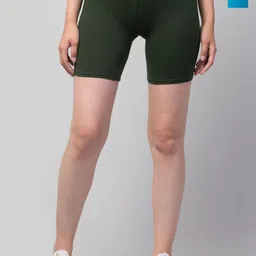 CKARFE Women Pack of 2 Skinny Fit Mid-Rise Cotton Cycling Sports Shorts-picture-18