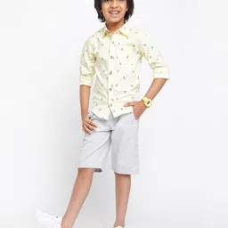 Tales & Stories Full Sleeves All Over Skater Print Shirt - Yellow-picture-16