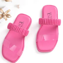 Hola Bonita Party Wear Slip On Sandal Solid Colour - Pink-image-77