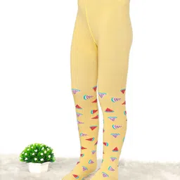 Cute Walk by Babyhug Cotton Elastane Anti Bacterial Footed Tights Watermelon Design - Mustard-image-61