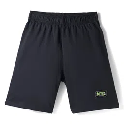 kookie kids india Kookie Kids Single Jersey Knit Above Knee Length Shorts with Badge Detailing - Black-picture-24