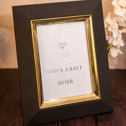 AARVI DECOR STUDIO Black & Gold-Toned Metal Table Photo Frame image 2