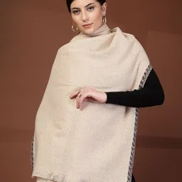 Mafadeny Women Self Design Scarf with Fringe Edges-image-83