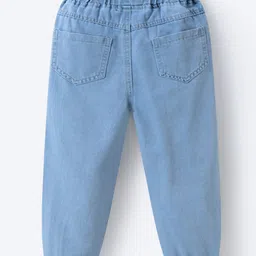 Mark & Mia Washed Denim Jeans With Fruit & Floral Patch - Blue image 2