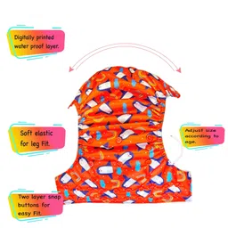 Dumbledo Free Size Cloth Diaper with Hemp & Cotton Pad/Insert - Leak-Proof, Stylish, Superior Absorbency - Adjustable For 3 Months to 3 Years, Pack of 4 image 2