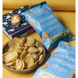 Natch chickpea Popped Chips - garlic & herb (pack of 3 - 55 g) image 2