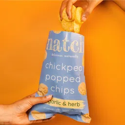 Natch chickpea Popped Chips - garlic & herb (pack of 3 - 55 g) image 3