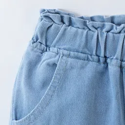 Mark & Mia Washed Denim Jeans With Fruit & Floral Patch - Blue image 5