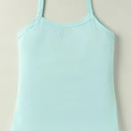 Revvo Junior Cotton Knit Sleeveless Slips With Beach Theme Parachute & Ice Cream Print Pack Of 3 - Light Pink Cream & Light Blue image 5