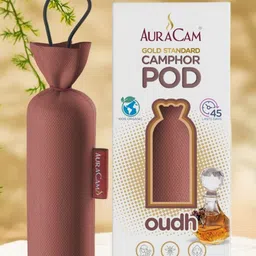 AuraCam Gold Standard Camphor Pod Cone (Oudh) - Set of 2 - Camphor Pod Air freshener For Room, Car, Bathroom, Office & Toilet | Long-Lasting Cone for Home image 5
