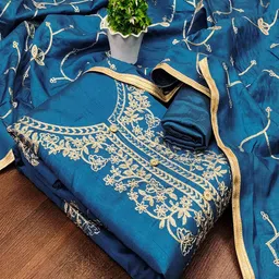 Lilots Floral Embroidered Unstitched Dress Material-image-93