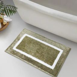 OBSESSIONS Olive Polyester Anti Skid Bath Mat (Small)-picture-25
