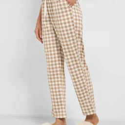 Dreamz By Pantaloons Beige Cotton Comfort Fit Checks Pyjamas image 3