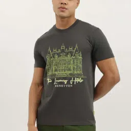 United Colors Of Benetton Grey Cotton Relaxed Fit Printed T-Shirt-picture-47