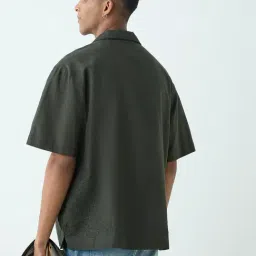 nuon men Nuon by Westside Olive Embroidered Relaxed Fit Shirt image 2