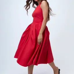 Color Capital Red Cotton Bodycon Dress image 3
