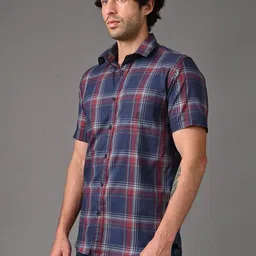 Native Bull Men Classic Slim Fit Tartan Checks Checked Casual Shirt-picture-19