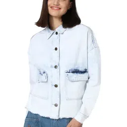 Forever 21 Blue Regular Fit Denim Jacket-picture-38