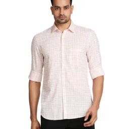 ColorPlus Medium Orange & White Checks Shirt-picture-10